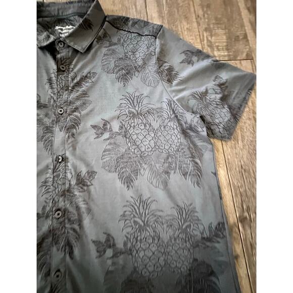 Tommy Bahama Men's Gray & Black Pina Grove Camp Button Down Shirt Size 3XLT - Picture 10 of 10